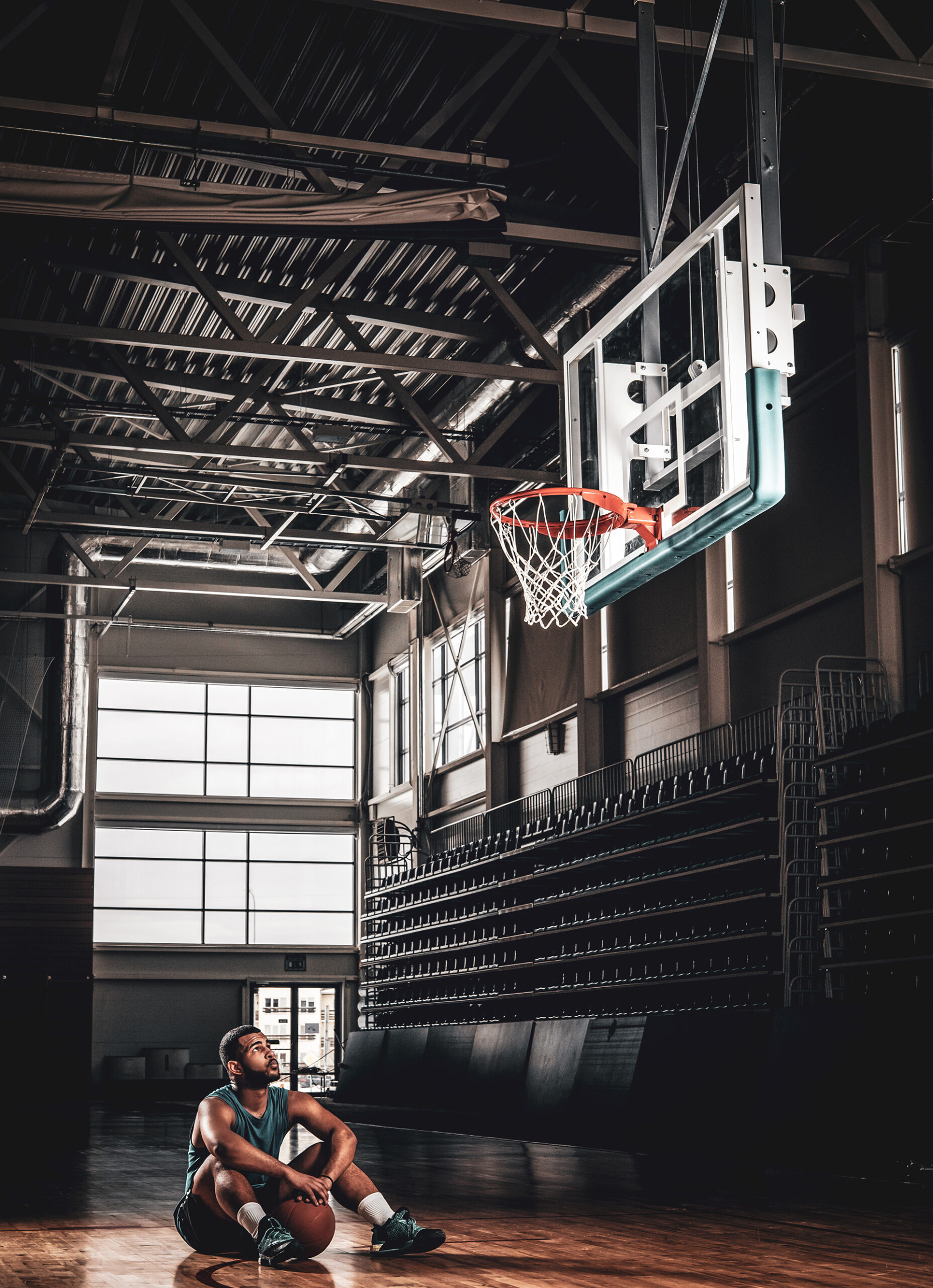 Powerdunk 60” in ground basketball system